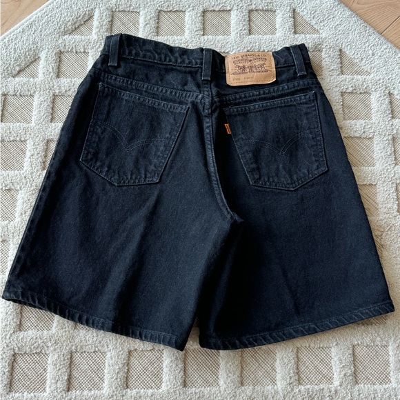 Vintage 90’s Dark Wash Levi’s 950 Relaxed Shorts Size 9 Classic Orange Tab - Picture 1 of 14